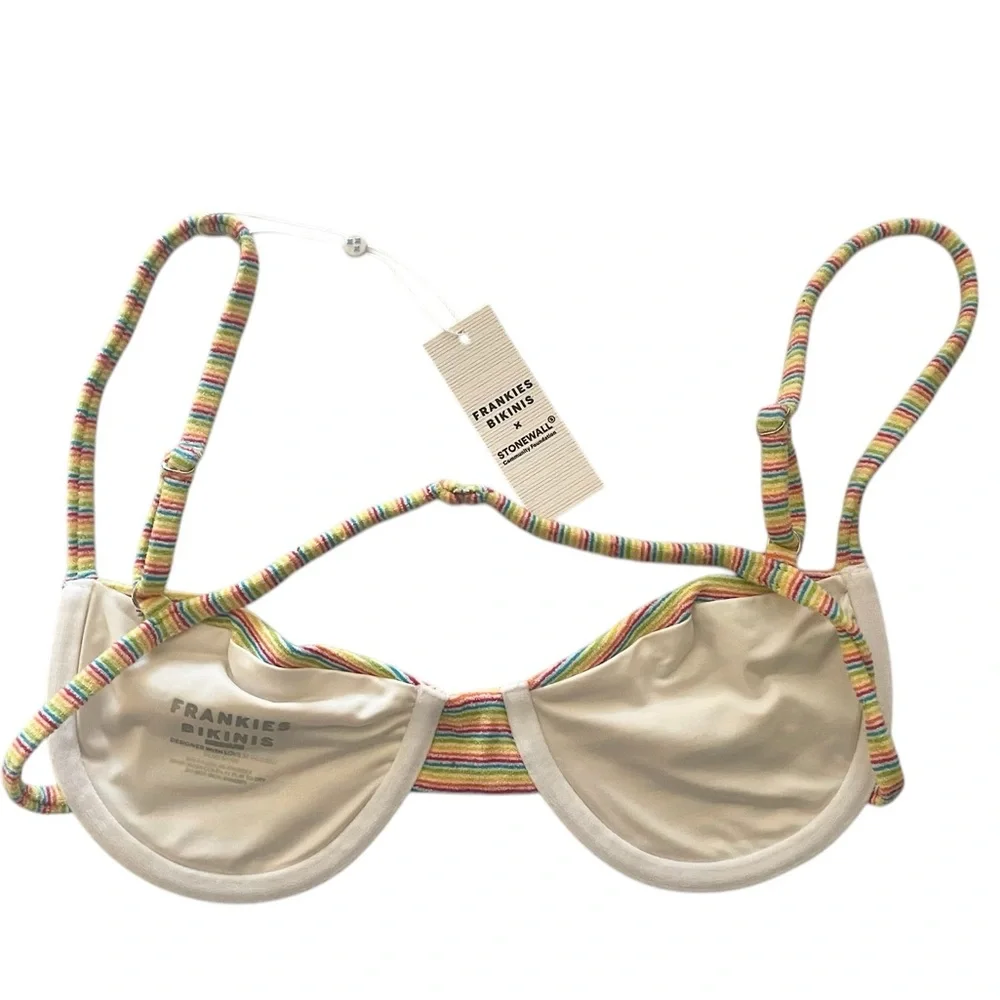 Frankie’s Bikinis Maggie Underwire Terry Bikini Top striped